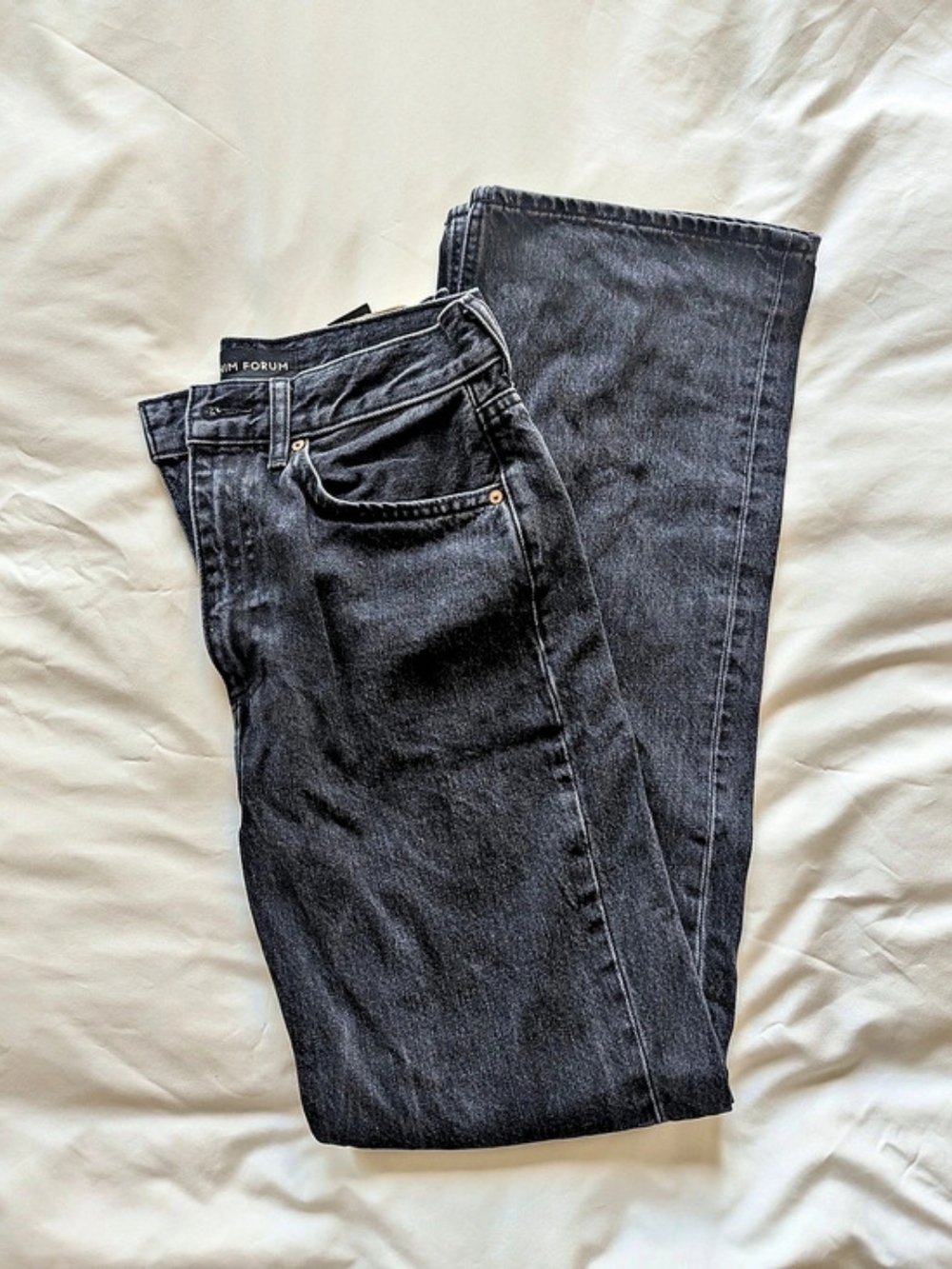Denim Forum The Jane '70s Super High Boot Jeans in Black